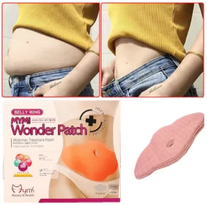 Application du patch minceur WonderPatch™ sur l'abdomen pour obtenir un ventre plat rapidement.