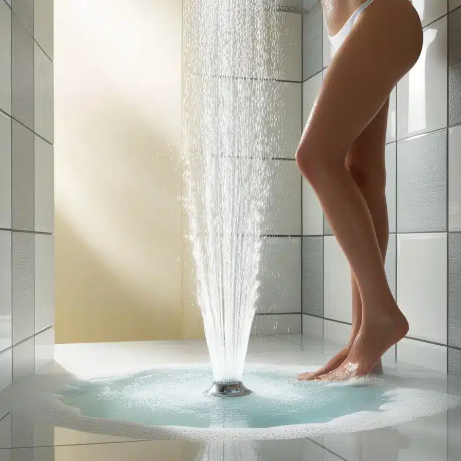 Un rinçage d'eau froide pour stimuler la circulation et soulager les jambes sans repos de manière naturelle.